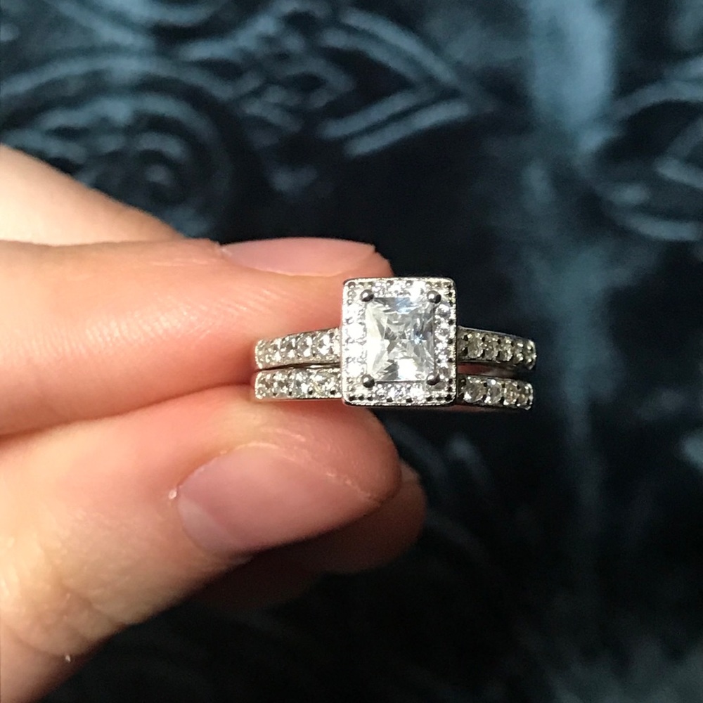 Radiant cut Bridal set